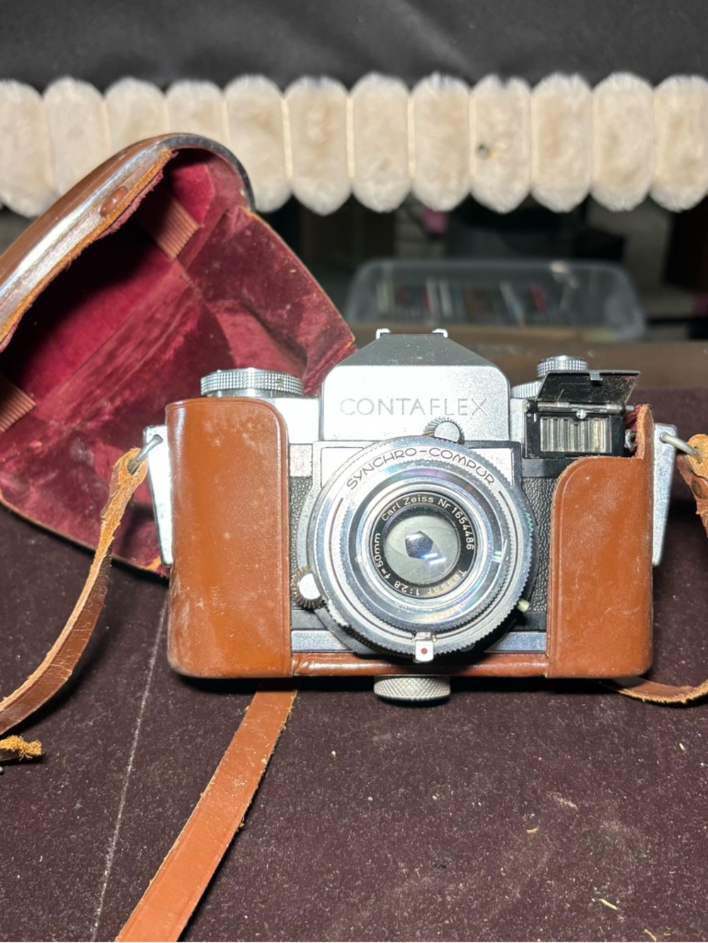 Vintage Zeiss Ikon Contaflex 35mm Camera Tessar 50mm f/2.8 w/ Case Germany